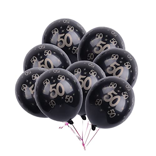 VILLFUL 20 Stück 12 Geburtstag Luftballons Zahlenballon Geburtstagsdekorationen schwarze Zierleiste zahlen luftballon Latexballons zum Geburtstag Nummer 50 Ballons Anzahl schmücken von VILLFUL