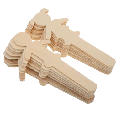 VILLFUL 20 Stück Holzfiguren Jungen und Mädchen Unbemalte Bastelsticks für Diy Projekte Kreative Gestaltung für Malen und Dekorieren von VILLFUL
