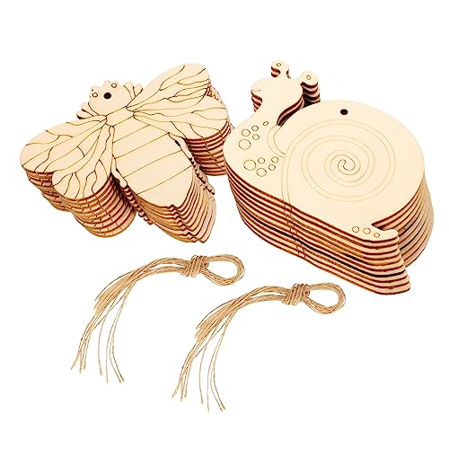 VILLFUL 20 Stück Unbehandelte Holzausschnitte Zum Selbermachen Verzierungen Aus Holzhandwerk Diy-holzausschnitt Holzdeko von VILLFUL