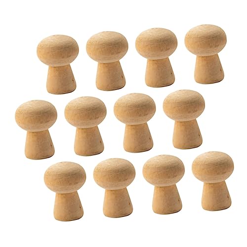 VILLFUL 20 Stück Kleine Holz Pilz Dekore DIY Malen Graffiti Kreative Zimmerdekoration für Natürlichem Holz Sicher und für Bastelprojekte von VILLFUL
