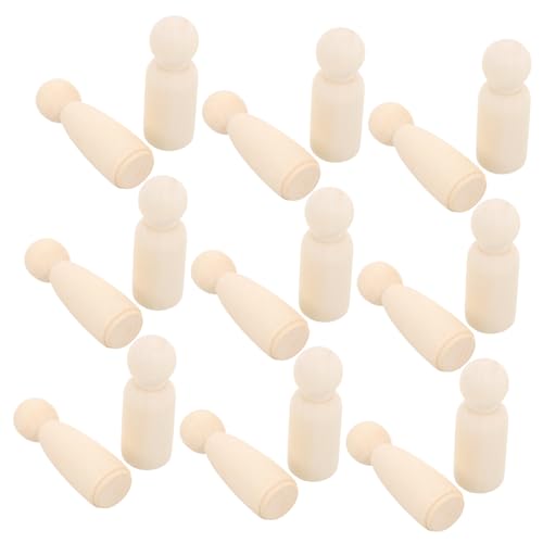 VILLFUL 20 Stück Kleine Marionette Puppen Aus Holz Puppenkörper Holz Leute Pfeifen Holzpuppen Selber Machen Diy Puppenmenschen Holzpuppenhandwerk Peg -figuren Basteln Hölzern Beige von VILLFUL