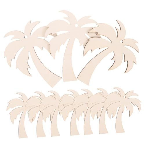 VILLFUL 20 Stück Kokosnussbaum Chips, Blanke Holzchips, Unbehandelte Holzausschnitte, Palmen Holzscheiben, DIY Geschenkanhänger, Palmenform Ausschnitte, Palmenholz, DIY Bastelarbeiten, von VILLFUL