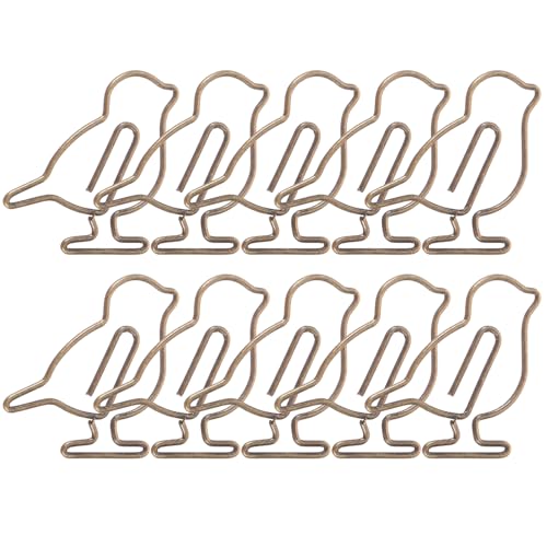 VILLFUL 20 Stück Metall Büroklammern Kreative Niedliche Papierclips Form von Vögeln Praktische Clips für Dokumente Notizen Hochwertige Stabile Klammern für Büro und Zuhause von VILLFUL