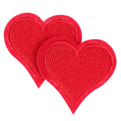 VILLFUL 20 Stück Rote Herz Aufnäher Bügel und Nähpatches für Kleidung Hüte Jeans und DIY Handwerk Langlebige Stoffapplikationen zur Reparatur und Dekoration von VILLFUL