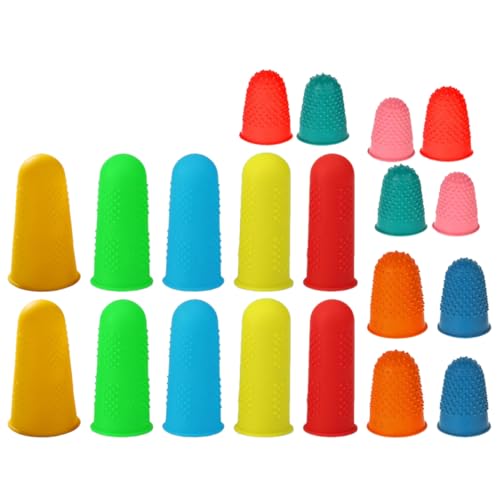 VILLFUL 20 Stück Silikon Fingerschutz Fingerabdeckungen Rutschfest Elastisch für Sicheren Schutz Beim Arbeiten und Handwerken für Zuhause und Büro von VILLFUL