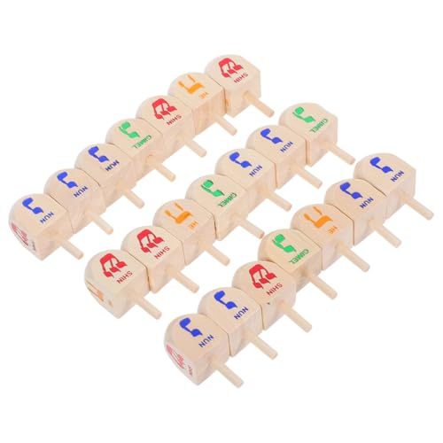 VILLFUL 20 Stück Teiliges Chanukka Dreidel aus Holz Handgefertigte Langlebige Spielkreisel für Festliche Spiele Familienzusammenkünfte und Dekorative Geschenkideen zur Religiösen Feier von VILLFUL