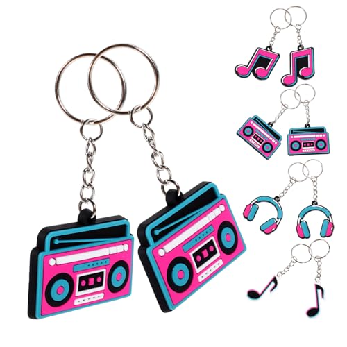VILLFUL 20 Stück Teiliges Musik Schlüsselanhänger mit Musiknoten und Mikrofon Design Kreative Party Deko Vielseitige Schlüsselanhänger für Musikfans Praktische Geschenkidee für Freunde und VILLFUL 20 Stück Teiliges Musik Schlüsselanhänger mit Musiknoten und Mikrofon Design Kreative Party Deko Vielseitige Schlüsselanhänger für Musikfans Praktische Geschenkidee für Freunde und von VILLFUL