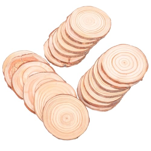 VILLFUL 20 Stück Teiliges Runde Holzscheiben Naturbelassen mit Rinde Ø Ungeschliffen für DIY Handwerk Hochzeit Rustikale Wand Tischdekoration von VILLFUL