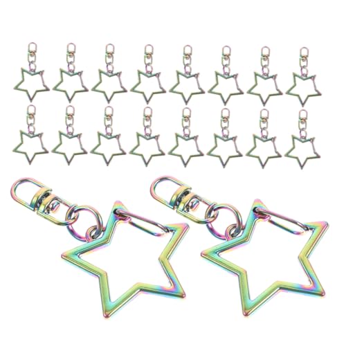 VILLFUL 20 Stück Teiliges Sternförmiger Schlüsselanhänger aus Robustem Zinklegierung Drehbarer Karabinerhaken für DIY Schmuck Rucksäcke Taschen und Kreative Bastelprojekte von VILLFUL