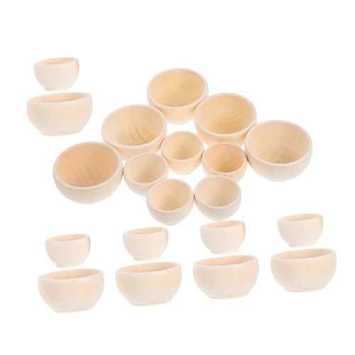 VILLFUL 20 Stück Teiliges Unbemalte Mini holzschalen Unverarbeitete DIY Holzschälchen für Basteln und Malen Natürliche Kleine Schalen für Miniatur dekoration und Kreative VILLFUL 20 Stück Teiliges Unbemalte Mini holzschalen Unverarbeitete DIY Holzschälchen für Basteln und Malen Natürliche Kleine Schalen für Miniatur dekoration und Kreative von VILLFUL