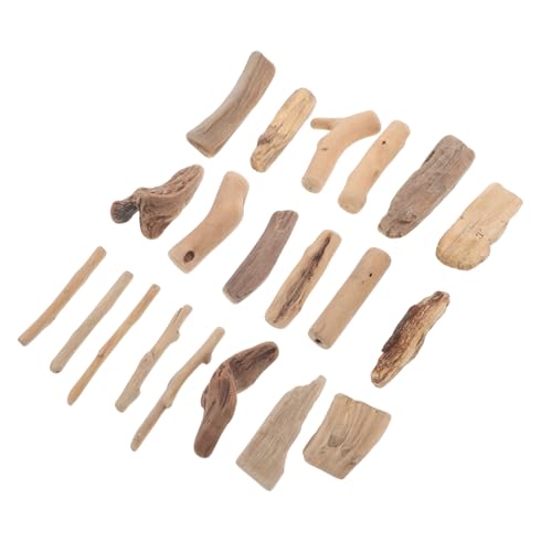 VILLFUL 20 Stück Treibholz Tischmittelstücke Holzblöcke Zum Basteln Unfertige Holzblöcke Holzzweige Holzbausteine Holzblock Äste Aus Natürlichem Holz Naturholzhandwerk Hölzern Khaki von VILLFUL