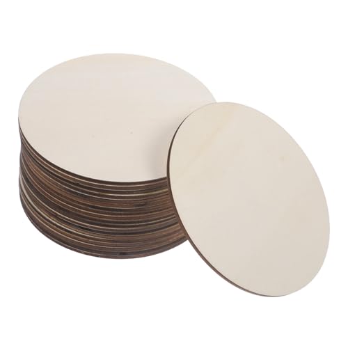 VILLFUL 20 Stück Unbearbeitete Holzplatten für DIY Bastelprojekte Runde Holzscheiben für Kreative Dekoration für Farben Stempel und Mehr von VILLFUL
