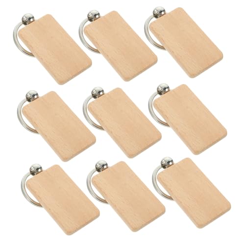 VILLFUL 20 Stück Unbehandelte Holz Schlüsselanhänger aus Buchenholz Blanko DIY Anhänger zum Bemalen Gravieren und Personalisieren Robuste Holzanhänger zum Basteln und Dekorieren von VILLFUL