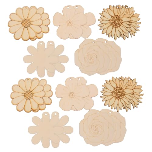 VILLFUL 20 Stück Unvollendete Holzblumen Anhänger zum Bemalen Handgemachte Kartonblumen mit Juteschnur für Bastelprojekte DIY Kunsthandwerk und Wohnaccessoires VILLFUL 20 Stück Unvollendete Holzblumen Anhänger zum Bemalen Handgemachte Kartonblumen mit Juteschnur für Bastelprojekte DIY Kunsthandwerk und Wohnaccessoires von VILLFUL
