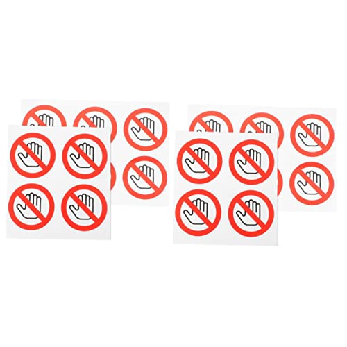VILLFUL 20 Stück Warnschild Aufkleber, Warnung „Nicht Berühren“, Sicherheitswarnschild Aufkleber, „Nicht Berühren“, Etikettenaufkleber, Lustige Warnaufkleber, Allergie Warnaufkleber, von VILLFUL