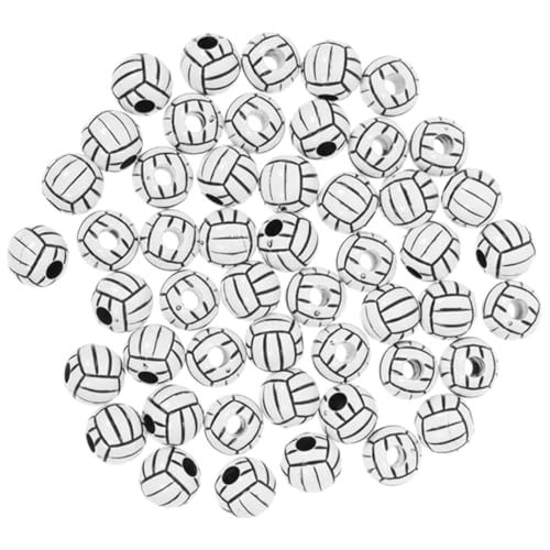 VILLFUL 200 Stück Acryl Volleyball Perlen DIY Schmuckperlen Sport Perlen für Armband Halskette Bastelperlen Erwachsene für Handwerk und Schmuckherstellung von VILLFUL