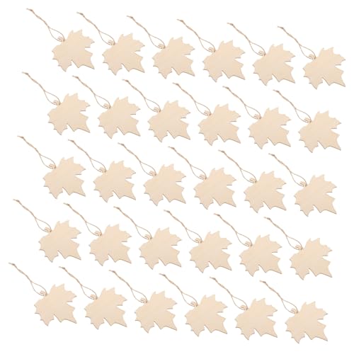 VILLFUL 200 Stück Ahornblatt Holzanhänger Unbehandelte Holzblätter Dekoration Herbstliche Holzornamente Für DIY Malerei Thanksgiving Party von VILLFUL