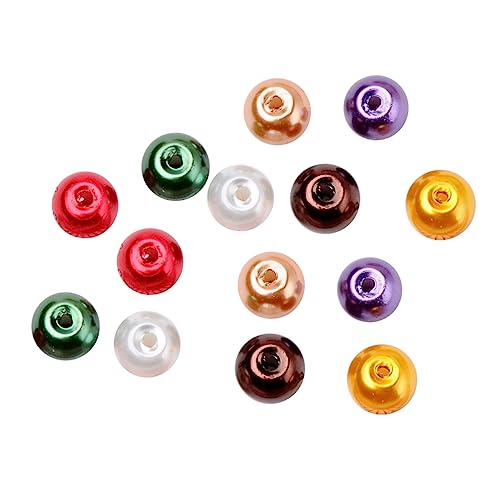 VILLFUL 200 Stück Bunte Glasperlen Imitation Perlen Rund DIY Schmuck Zubehör Gemischte Farben Kreative Bastelperlen für Armbänder Halsketten Ohrringe von VILLFUL