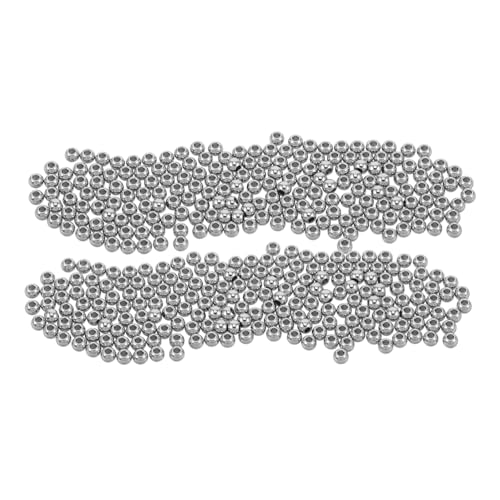 VILLFUL 200 Stück Edelstahl Abstandshalter Perlen Rund Lochperlen für Armband Schmuckherstellung DIY Bastelzubehör Langlebig Glänzend für Halsketten und Armbänder VILLFUL 200 Stück Edelstahl Abstandshalter Perlen Rund Lochperlen für Armband Schmuckherstellung DIY Bastelzubehör Langlebig Glänzend für Halsketten und Armbänder von VILLFUL