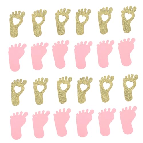 VILLFUL 200 Stück Fußabdruck Papierkonfetti und Gold Kreative Shower Tischdeko Streudeko für Babyparty Geburtstag Festliche Dekoration Mädchen Shower Party Zubehör von VILLFUL