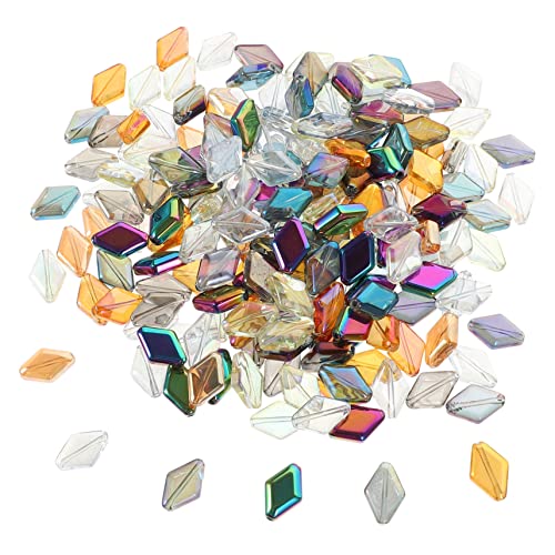 VILLFUL 200 Stück Glasperlen, Charms Perlen, Rautenförmige Perlen, Lose Perlen Zum Selbermachen, Halskette, Perlen Zum Selbermachen, Schmuck, Bastelperlen, Abstandsperlen, Lose von VILLFUL