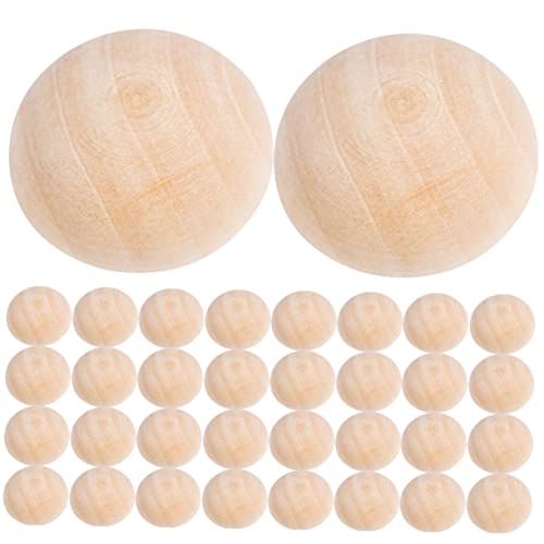 VILLFUL Halbrunde Holzperlen Zum Basteln Naturliche Halbkugeln Aus Holz Lose Anhänger Für Schmuck von VILLFUL