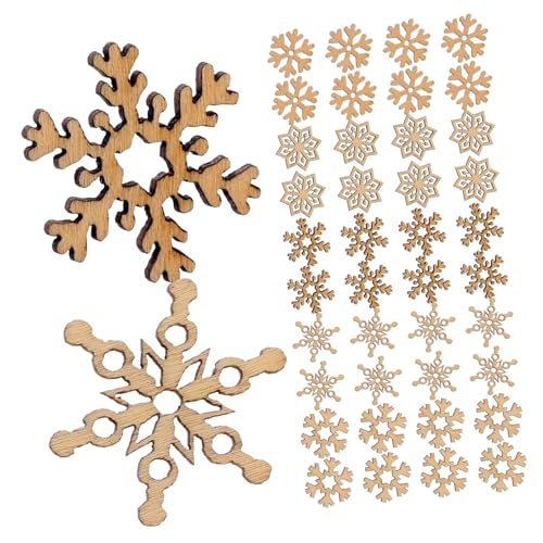 VILLFUL 200 Stück Schneeflocken-holzscheiben Unvollendete Diy-holzscheiben Hölzerne Schneeflockenscheiben Für Weihnachten von VILLFUL