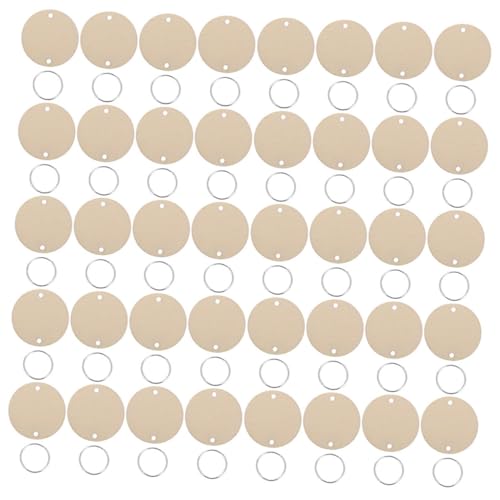 VILLFUL 200 Stück Holzscheiben mit Eisenringen Rundholzanhänger zum Basteln Blanko Holzrundtags für DIY Kalenderdekoration Heim Büro Vielseitig Verwendbar von VILLFUL