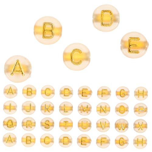 VILLFUL 200 Stück Leuchtende Buchstabenperlen Lose Perlen Mini-alphabetperlen Acrylmaterial Für Diy-schmuckarmbänder Und Bastelarbeiten von VILLFUL