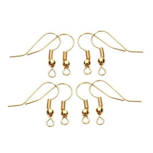 VILLFUL 200 Stück Ohrhaken Ohrring Zubehör Allergie Ohrhaken Ersatzteile für Damen Damen Ohrringteile DIY Goldfarben Geeignet für Party Alltag von VILLFUL