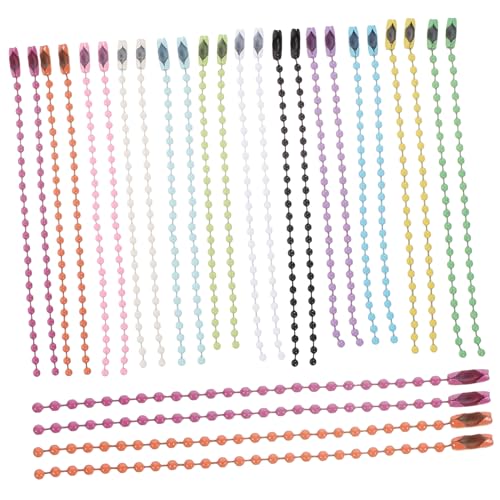 VILLFUL 200 Stück Perlenketten, Anhängerketten, Perlenketten, Schlüsselanhänger, Kette Zur Herstellung Von Schlüsselanhängern, Kugelperlenketten, Kugel Schlüsselanhänger, Kleine Ketten von VILLFUL