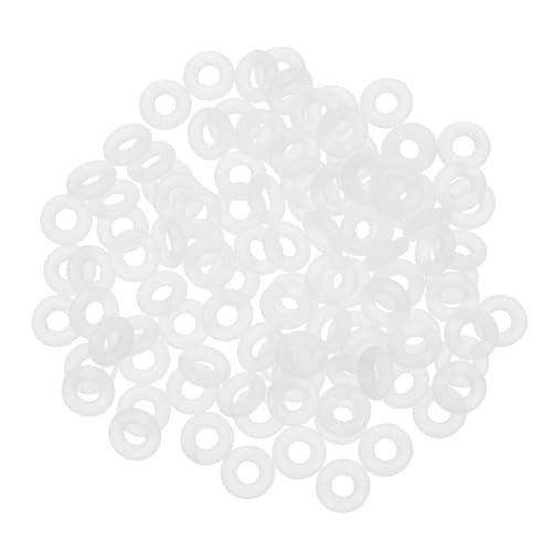VILLFUL 200 Stück Positionierungsring aus Silikon Anhänger-Abstandshalter Positionierungsperlen für Armbänder Abstandsperlenkappen Abstandshalter für Charm-Armbänder Kieselgel Weiß von VILLFUL