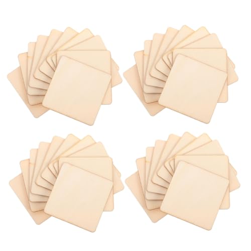 VILLFUL 200 Stück Quadratische Holzstücke Naturbelassene Glatte Holzscheiben für DIY Bastelarbeiten Bemalbare Rohlinge für Familienprojekte Schul Partydekorationen von VILLFUL