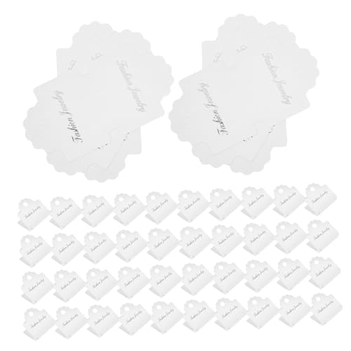 VILLFUL 200 Stück Schmuckverpackungskarte Schmuckverkaufsbedarf Verpackungsmaterial für kleine Unternehmen Armbandkarten zum Verkauf von Schmuck Halsketteverpackung Papier Weiß von VILLFUL
