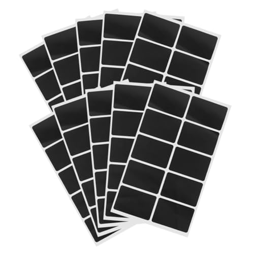 VILLFUL 200 Stück Tafelaufkleber Küchenetiketten Aufkleber Glasetiketten Schwarze Kreideetiketten Wiederverwendbare Kreideetiketten Entfernbare Etiketten Für Gläser Tafeletiketten von VILLFUL