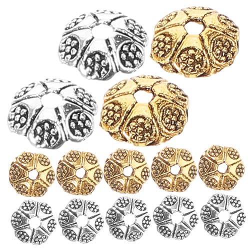 VILLFUL 200 Teiliges Schmuckzubehör, Metallperlen Zur Schmuckherstellung, Halskettenperlen Zur Schmuckherstellung, Perlenarmband Herstellungsset, Blumen Abstandshalterperlen, DIY von VILLFUL