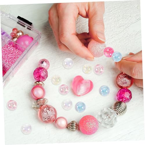 VILLFUL 200Stücke Bunte Acrylperlen für DIY Schmuck Kleine Runde Spacer Perlen zum Basteln von Armbändern und für Kreative Projekte und von VILLFUL
