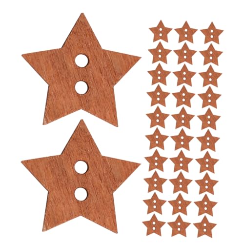 VILLFUL 200Stücke Handgefertigte Fünfzackige Holzknöpfe Dekorative Sternknöpfe für Kinderkleidung und Bastelprojekte für Mäntel Hemden und Jeans Langlebig und Vielseitig von VILLFUL