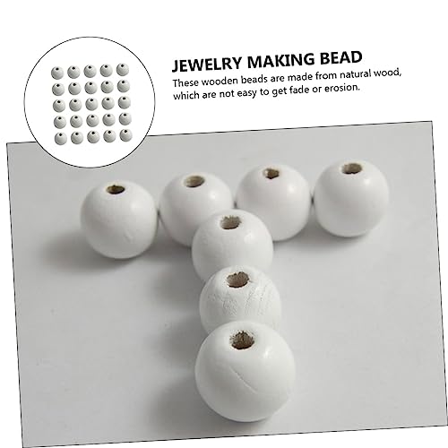 VILLFUL 200Stücke Runde Holzperlen Praktische DIY Perlen mit Löchern Umweltfreundlichem Holz für Schmuck Bastelprojekte und Kreative Handarbeiten von VILLFUL