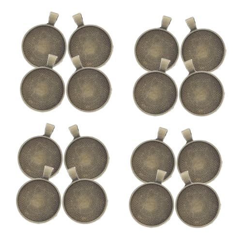 VILLFUL 20Stücke Runde Anhängertabletts DIY Schmuckanhänger Tabletts für Edelstein und Fotoanhänger Blanko Lünettenschalen für Projekte Bronzefarben von VILLFUL