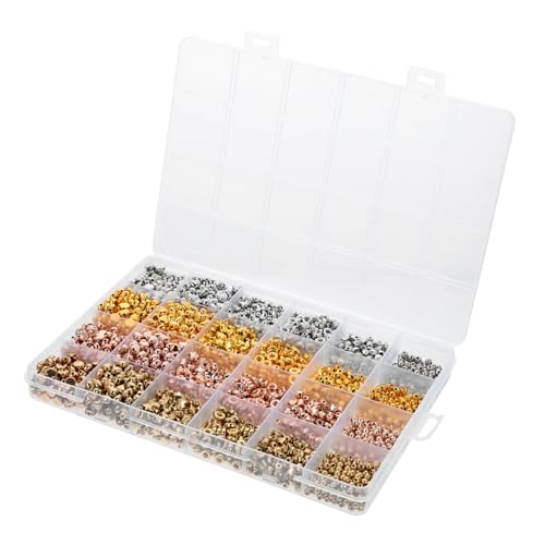 VILLFUL 2160 Stück Perlen Abstandshalter, Kunststoff Abstandsperlen, DIY Schmuckzubehör, Perlen Zur Schmuckherstellung, Schmuckherstellungsperlen, Schmuckherstellungs Charms, Lose Perlen, von VILLFUL
