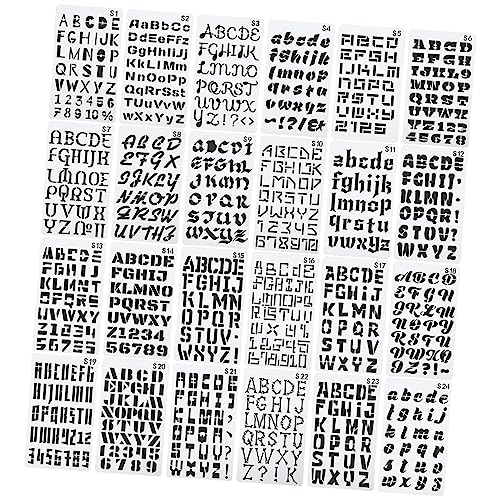 VILLFUL 24 Blatt Buchstaben Schablonen für Malerei DIY Graffiti Vorlage für Kreative Projekte für Kunstliebhaber Langlebig und Praktisch für Individuelles Design VILLFUL 24 Blatt Buchstaben Schablonen für Malerei DIY Graffiti Vorlage für Kreative Projekte für Kunstliebhaber Langlebig und Praktisch für Individuelles Design von VILLFUL