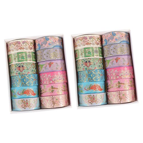 VILLFUL 24 Rollen Washi Tape mit Blumenmustern Dekorative Klebebänder für Diy Scrapbooking und Planer Leicht Haftend und Vielseitig Einsetzbar von VILLFUL