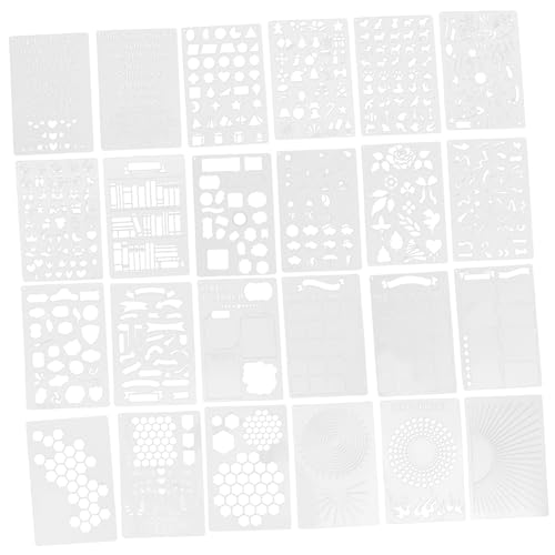 VILLFUL 24 Stück Handkonto Aushöhlungsschablone, Malschablone, Aushöhlungsmalerei Schablone, Journaling Zubehör, DIY Handkonto Vorlage, Mode Zeichenschablonen, Scrapbook Schablonen von VILLFUL
