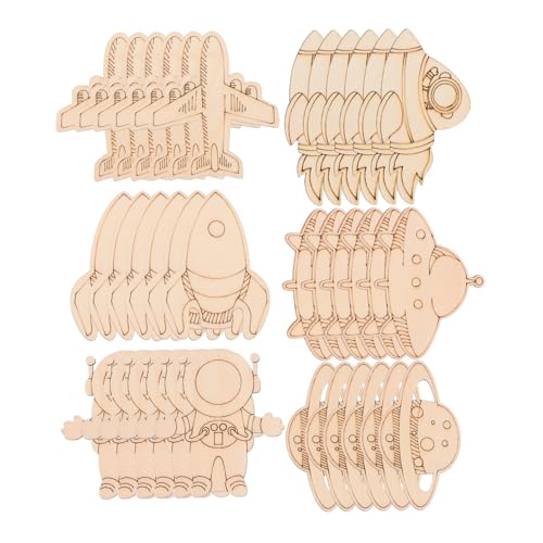 VILLFUL 24 Stück Holzspäne für Weltraumastronauten Weltraum-Partygeschenk aus Holz DIY -Holzdekorationen Kunstprojekt zum Thema Weltraum Außerirdisches Malprojekt hölzern Beige VILLFUL 24 Stück Holzspäne für Weltraumastronauten Weltraum-Partygeschenk aus Holz DIY -Holzdekorationen Kunstprojekt zum Thema Weltraum Außerirdisches Malprojekt hölzern Beige von VILLFUL