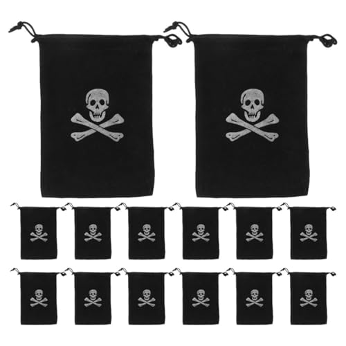 VILLFUL 24 Stück Piraten Loot Bags mit Kordelzug Skull Design Taschen für Halloween Süßigkeiten Party und Kinderdekoration VILLFUL 24 Stück Piraten Loot Bags mit Kordelzug Skull Design Taschen für Halloween Süßigkeiten Party und Kinderdekoration von VILLFUL