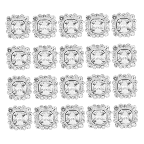 VILLFUL 24 Stück Silberfarbene Strass Kristallknöpfe mit Ösen zum Annähen Funkelnde Dekoknöpfe für Brautkleider DIY Kleidung Taschen Schuhe und Heimdeko von VILLFUL