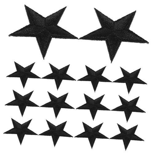 VILLFUL 24 Stück Stern Aufnäher zum Aufbügeln Fünfzackige Stickereien für Kleidung Hüte Taschen und Jeans Einfache Anwendung Langlebig und Farbecht Diy Projekte von VILLFUL