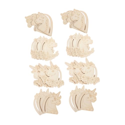 VILLFUL 24 Stück Teiliges Einhorn Holzanhänger zum Bemalen Unbemalte DIY Holzscheiben für Kreative Bastelprojekte Vielseitige Blanke Holzstücke für Erwachsene für Handwerk und Dekoration von VILLFUL