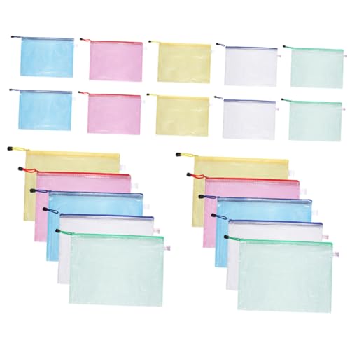 VILLFUL 24 Stück Teiliges Reißverschluss Dokumententaschen aus Transparentem Mesh Große Kapazität Flacher Zipper Langlebige PVC Aufbewahrungstaschen für Büro und Schule Praktische VILLFUL 24 Stück Teiliges Reißverschluss Dokumententaschen aus Transparentem Mesh Große Kapazität Flacher Zipper Langlebige PVC Aufbewahrungstaschen für Büro und Schule Praktische von VILLFUL